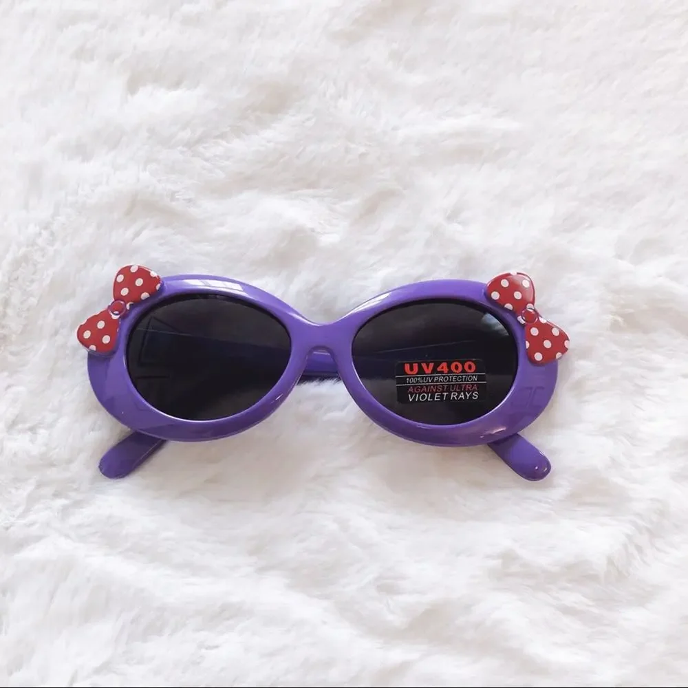 Everly Purple Toddler Girl Fashion Bow Sunglasses